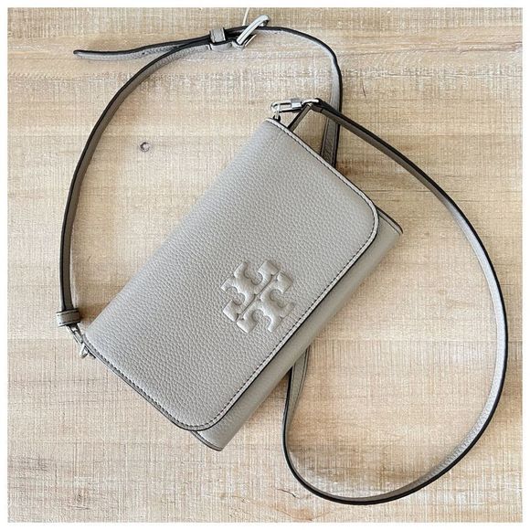 TORY BURCH Thea Crossbody Bag Flat Silver Wallet